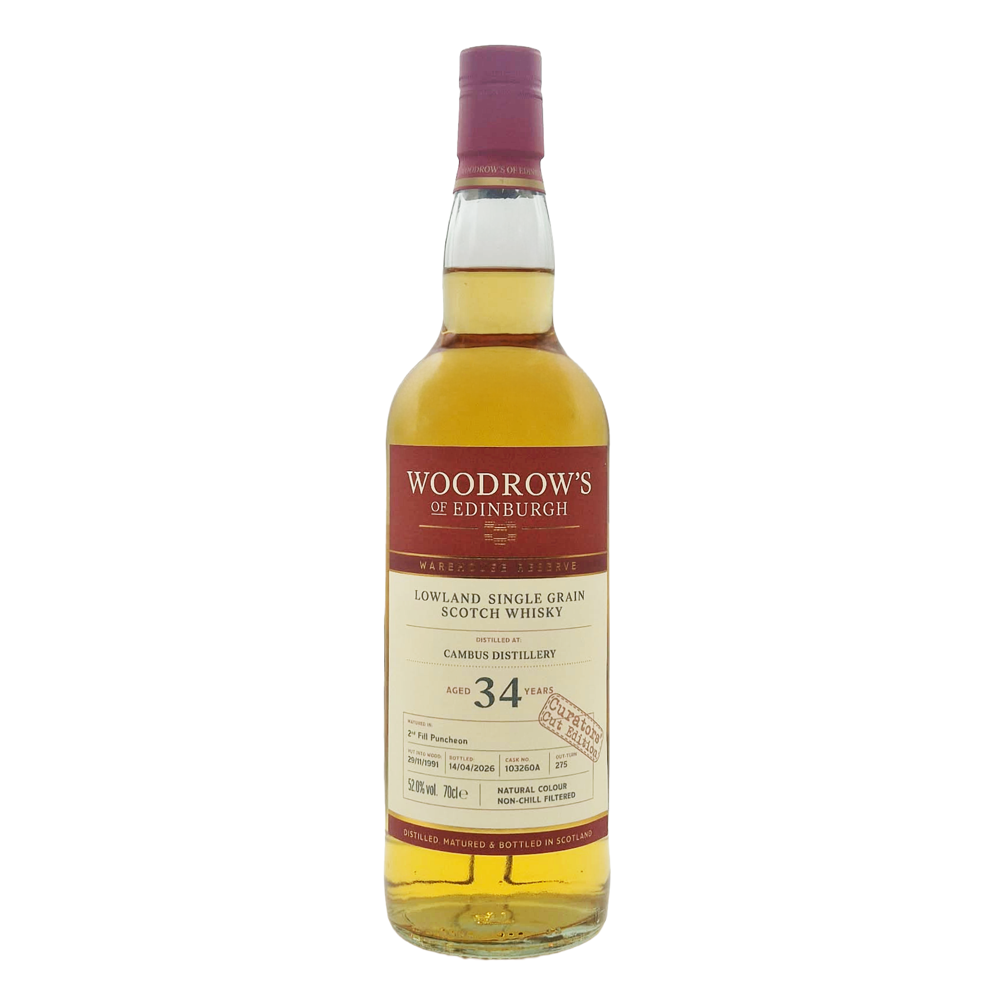 Cambus 34 Years Old - Woodrow's of Edinburgh - Aberdeen Whisky Shop
