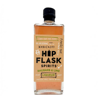 Gin Bothy Hip Flask Rhubarb and Lime Liqueur