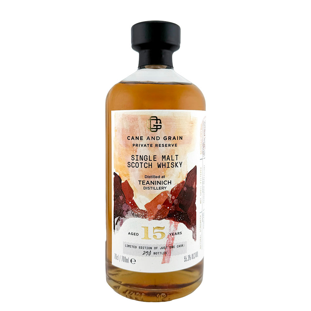 Bottle of Teaninich 15 Years Old Private Reserve by Cane and Grain, Highland single malt Scotch whisky finished in a first-fill Haut-Brion barrique, 55.3% ABV, 70cl