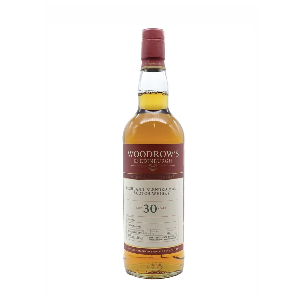 Highland Blended Malt Scotch Whisky 30 Years Old Woodrow's of Edinburgh 100ml