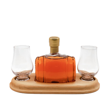 Mini Barrel Decanter with whisky glasses